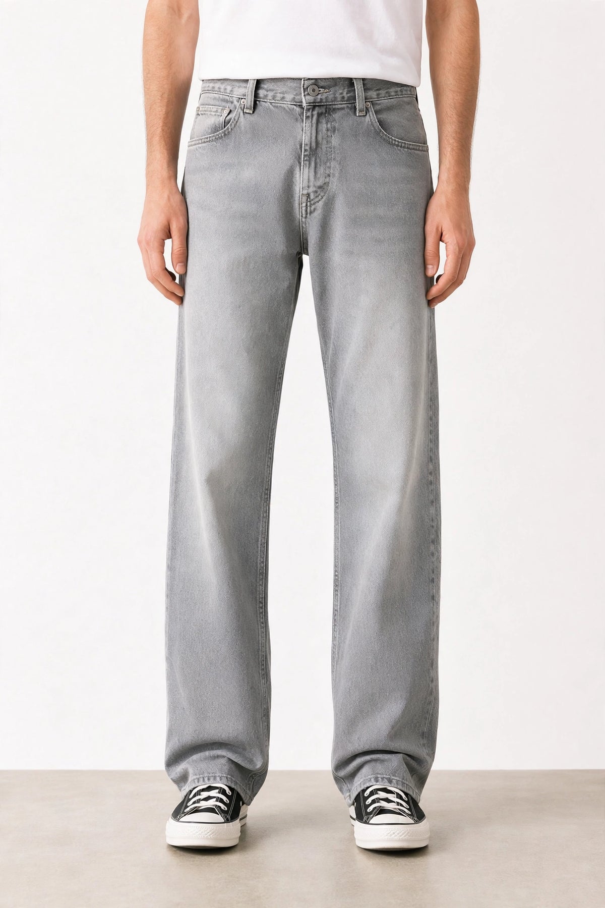 Men’s Denim Jeans – Grey & Blue Wide Fit