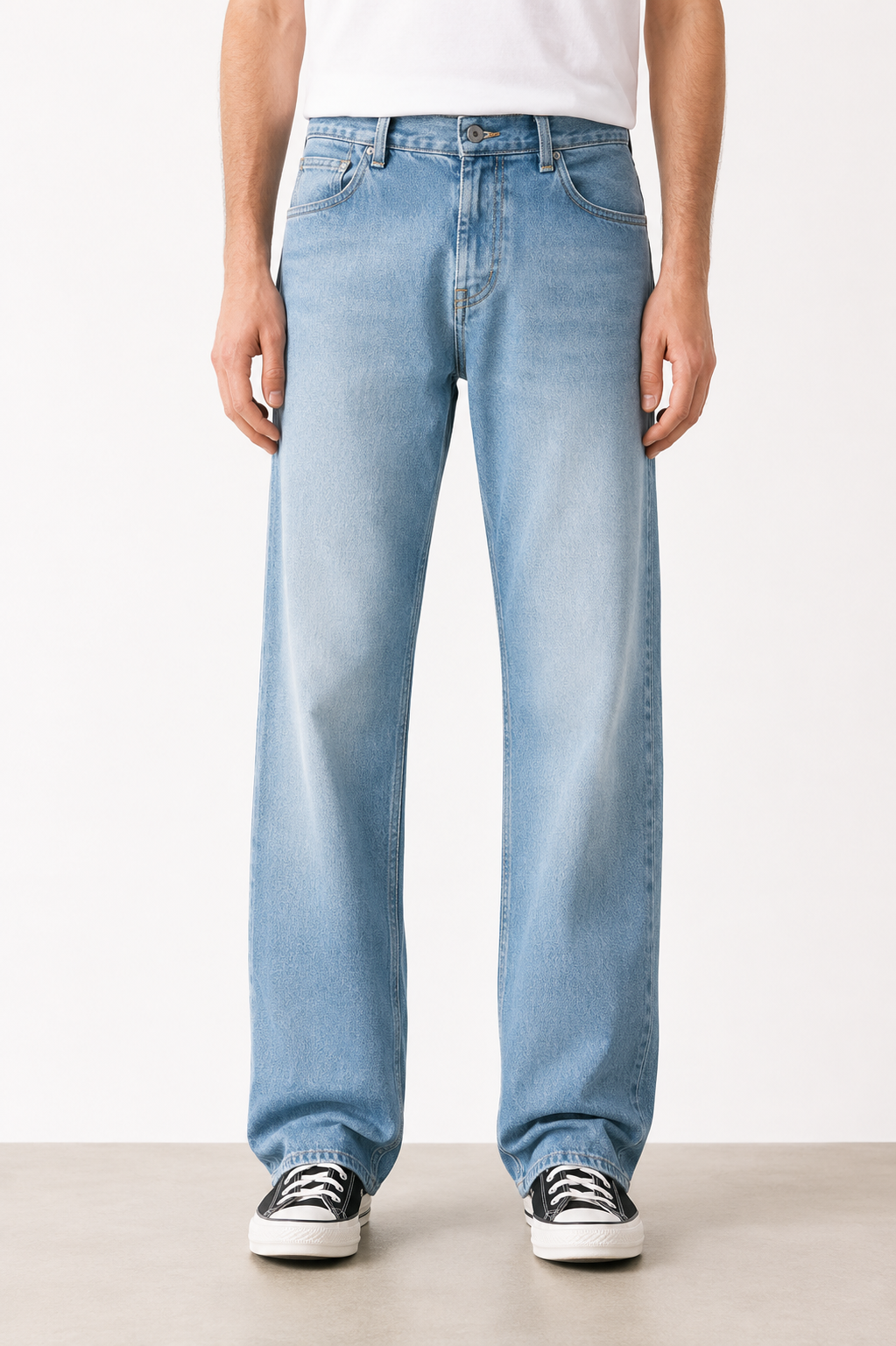 Men’s Denim Jeans – Light Blue Wide Fit