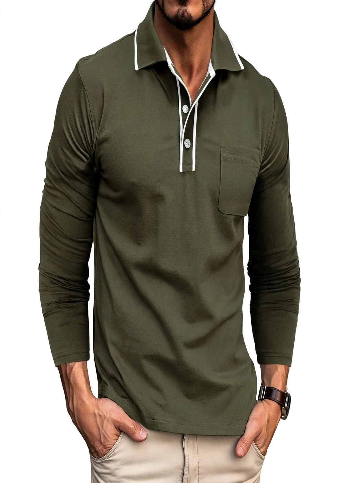 Men’s Cotton Shirts – Quick Dry, Green